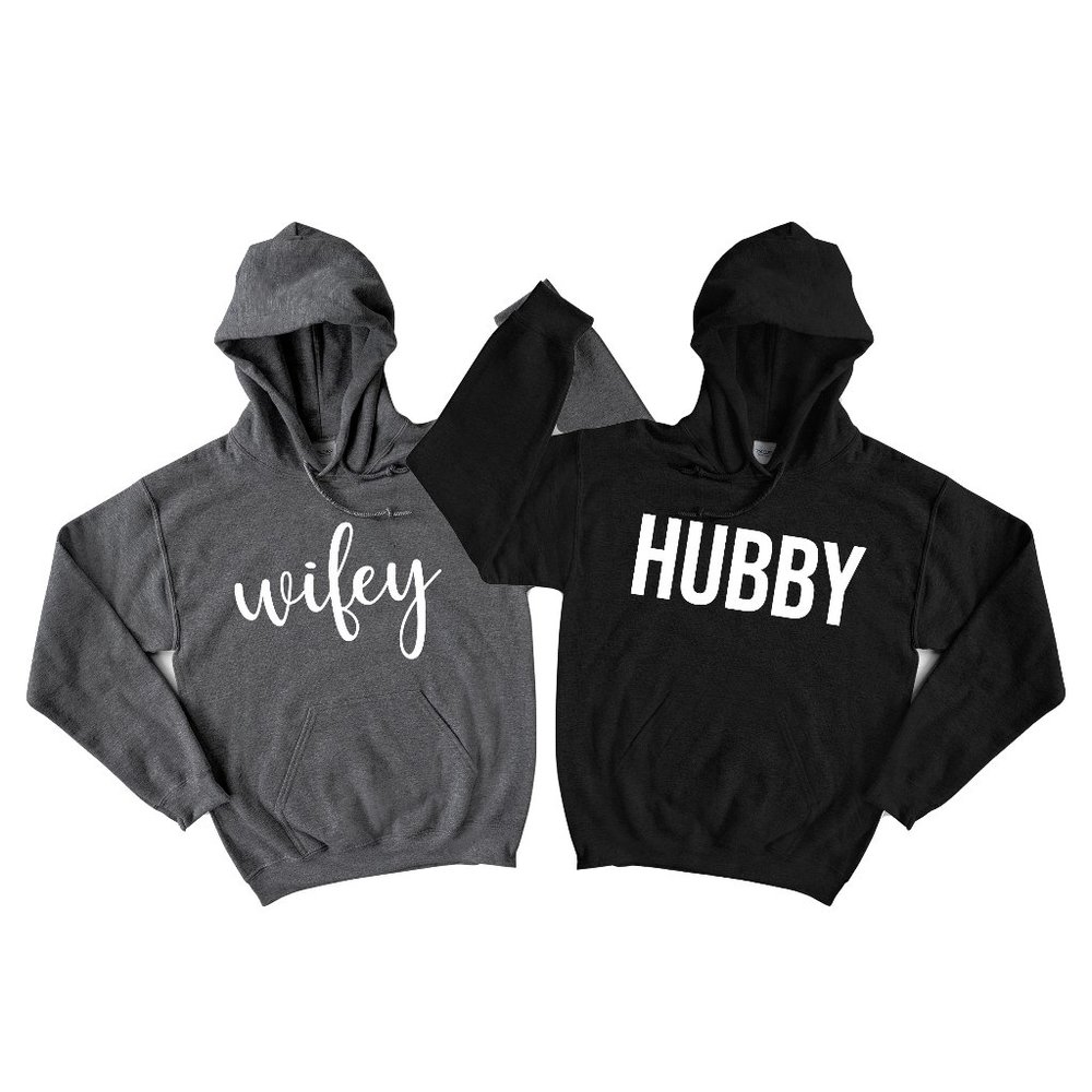Wifey and Hubby Hoodie Unisex Hooded Sweatshirt